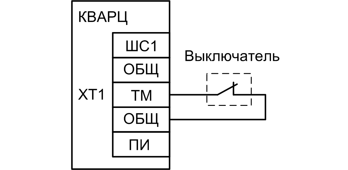 Схема подключения выключателя к ППКОП Кварц вар.2 Приемно-контрольный охранно-пожарный прибор «Кварц», вариант 2. Изображение 1